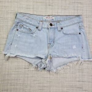 J Brand‎ Women's Cut Off Short Aquarius In Light Denim Blue Size 25